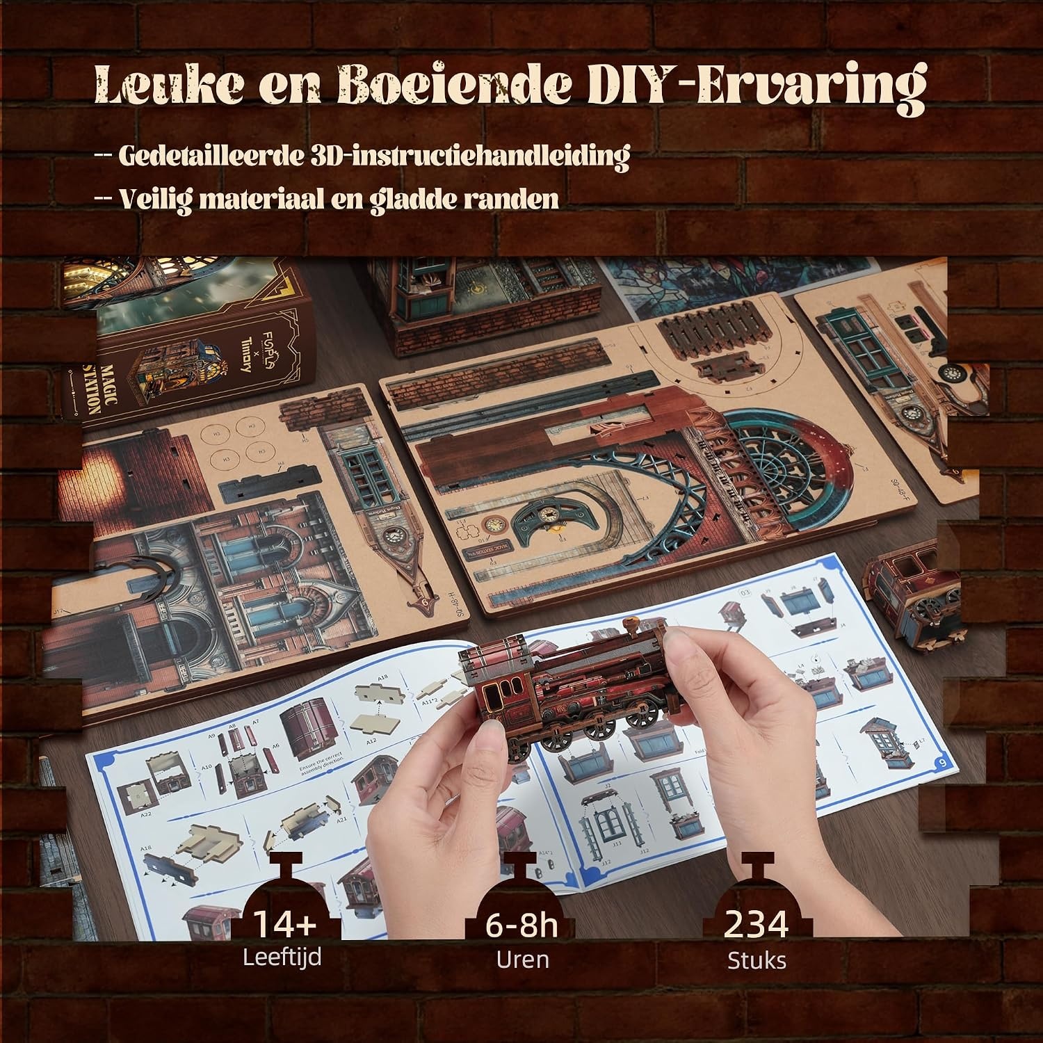 FUNPOLA Magic Station Book Nook 3D LED Puzzle – Interactive Magic Miniature with Infinite Expansion Space, DIY Bookshelf Insert, Decoration and Creative Gift (Magic Station)