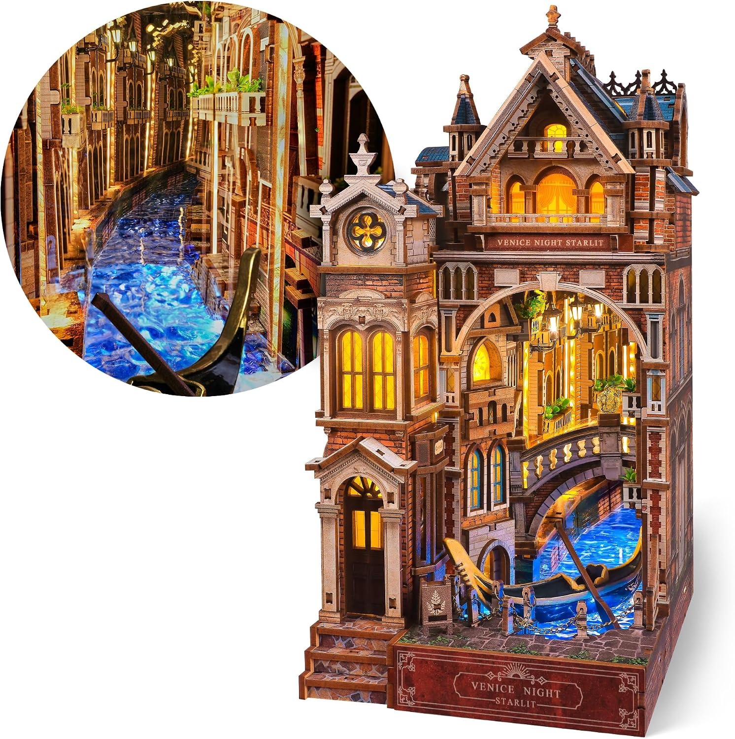 FUNPOLA Magic Station Book Nook 3D LED Puzzle – Interactive Magic Miniature with Infinite Expansion Space, DIY Bookshelf Insert, Decoration and Creative Gift (Magic Station)