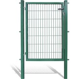 gate for rod mat fence, colour and height of your choice, incl. poles and mounting material (garden gate H 140 x W 100 cm, green)