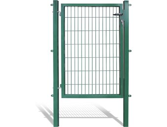 gate for rod mat fence, colour and height of your choice, incl. poles and mounting material (garden gate H 140 x W 100 cm, green)