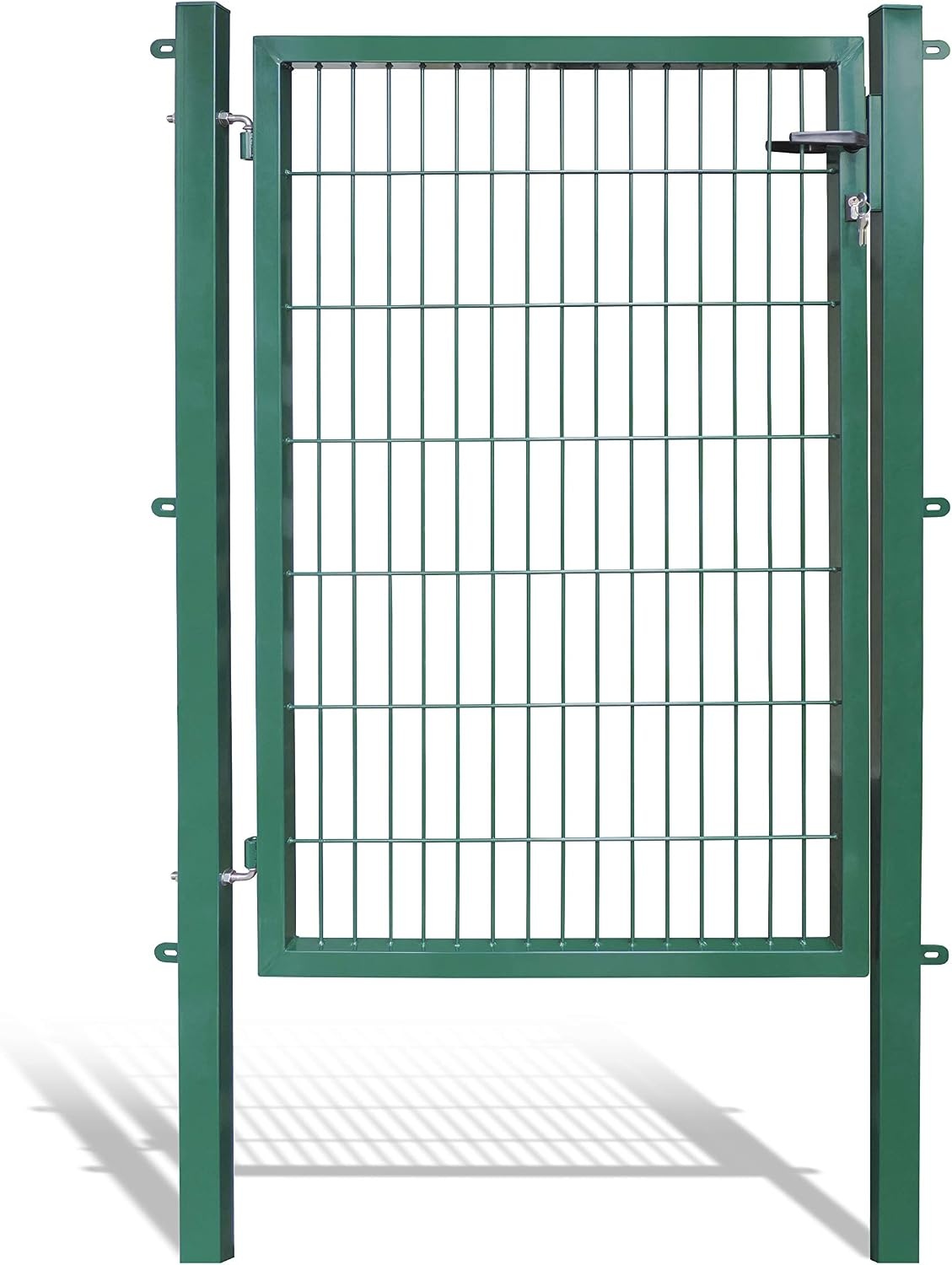 gate for rod mat fence, colour and height of your choice, incl. poles and mounting material (garden gate H 140 x W 100 cm, green)