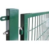 gate for rod mat fence, colour and height of your choice, incl. poles and mounting material (garden gate H 140 x W 100 cm, green)