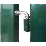 gate for rod mat fence, colour and height of your choice, incl. poles and mounting material (garden gate H 140 x W 100 cm, green)