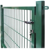 gate for rod mat fence, colour and height of your choice, incl. poles and mounting material (garden gate H 140 x W 100 cm, green)