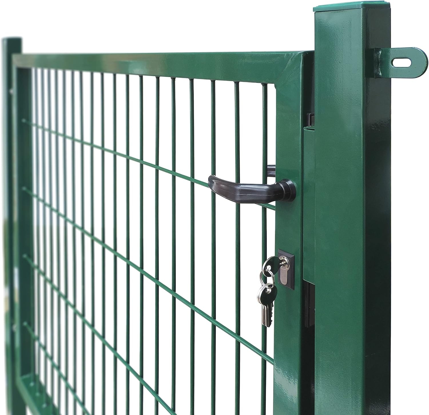 gate for rod mat fence, colour and height of your choice, incl. poles and mounting material (garden gate H 140 x W 100 cm, green)