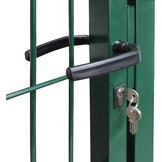 gate for rod mat fence, colour and height of your choice, incl. poles and mounting material (garden gate H 140 x W 100 cm, green)