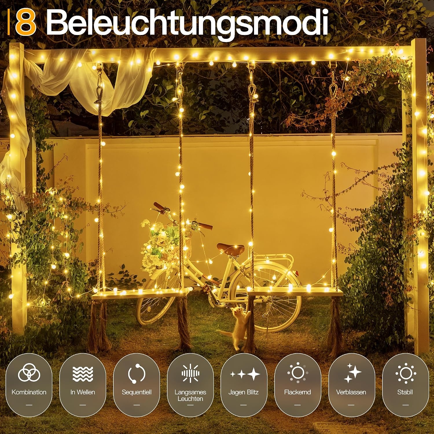Ollny Lichtsnoer voor buiten, 10 m, 60 leds