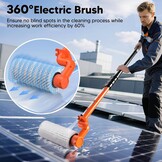 Elektrische telescoopborstel met telescoopsteel, 6,5 m, reinigingsborstel voor PV-installatie, wasborstel, uitschuifbaar voor het reinigen van ramen, dak