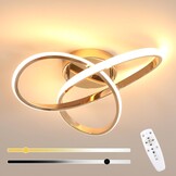 Comely 36W Dimmable LED Ceiling Light, Creative Flower Shape Golden Ceiling Light, Modern LED Ceiling Light with Remote Control for Bedroom, Hallway, Entrance, 3000K-6500K