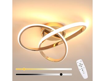 Comely 36W Dimmable LED Ceiling Light, Creative Flower Shape Golden Ceiling Light, Modern LED Ceiling Light with Remote Control for Bedroom, Hallway, Entrance, 3000K-6500K