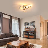 Comely 36W Dimmable LED Ceiling Light, Creative Flower Shape Golden Ceiling Light, Modern LED Ceiling Light with Remote Control for Bedroom, Hallway, Entrance, 3000K-6500K