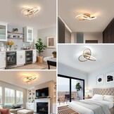 Comely 36W Dimmable LED Ceiling Light, Creative Flower Shape Golden Ceiling Light, Modern LED Ceiling Light with Remote Control for Bedroom, Hallway, Entrance, 3000K-6500K