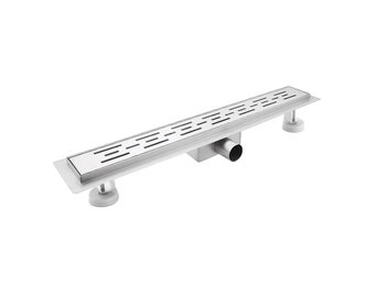 Strips Shower Drain 110 cm Extra Flat Stainless Steel Floor Drain Complete Set with Siphon Hair Strainer