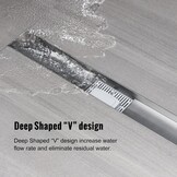 Strips Shower Drain 110 cm Extra Flat Stainless Steel Floor Drain Complete Set with Siphon Hair Strainer