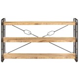 vidaXL Boekenkast met 3 schappen 140x30x80 cm massief mangohout