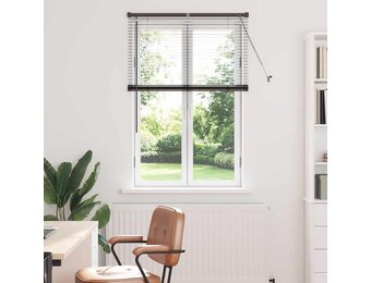vidaXL Raamblind met gordijnen Zwart Aluminium