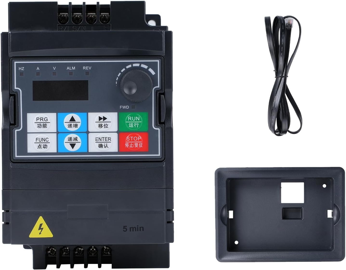 DewinLVD VFD Frequentieomvormer 0,75 kW, 220V, met Afneembaar Bedieningspaneel en 1,5m Kabel