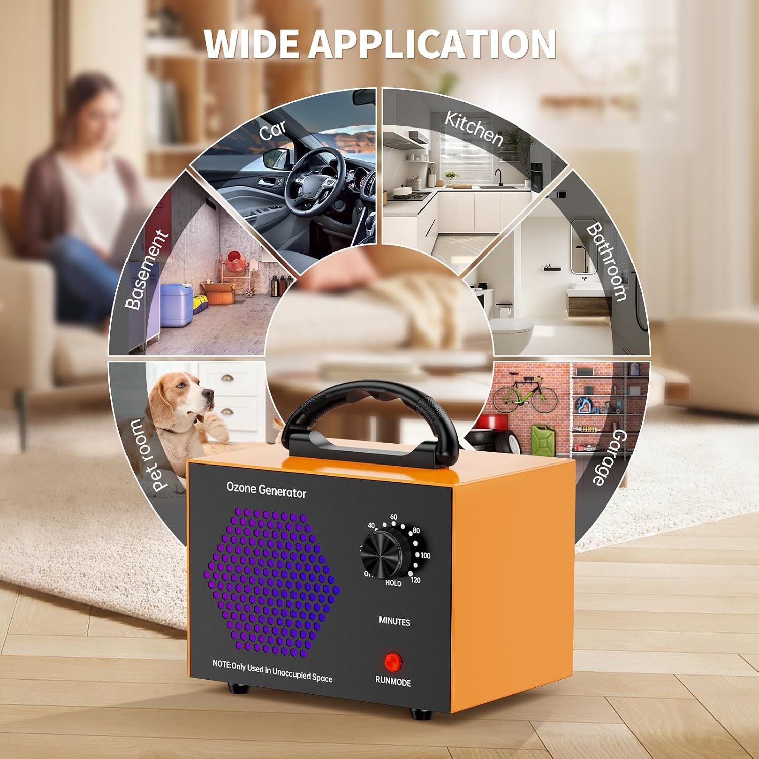 Professionele Ozon Generator 40.000 mg/u - Luchtreiniger met Tijdschakelaar - 300 m² - Zilver