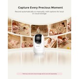 Momcozy Babyfoon Met 2-Camera App, 12,7 cm Wi-Fi Video Babyfoon Met Camera En Audio, 4× Zoom, Bewegings- En Huilherkenning, Veilige Zone, Heldere Nachtzicht, Tweeweggesprek, Foto- En Video-opname