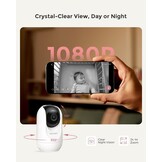 Momcozy Babyfoon Met 2-Camera App, 12,7 cm Wi-Fi Video Babyfoon Met Camera En Audio, 4× Zoom, Bewegings- En Huilherkenning, Veilige Zone, Heldere Nachtzicht, Tweeweggesprek, Foto- En Video-opname