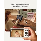 Momcozy Babyfoon Met 2-Camera App, 12,7 cm Wi-Fi Video Babyfoon Met Camera En Audio, 4× Zoom, Bewegings- En Huilherkenning, Veilige Zone, Heldere Nachtzicht, Tweeweggesprek, Foto- En Video-opname