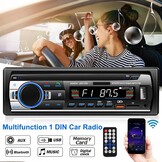 Autoradio Bluetooth 5.0, 4 x 60 W 1 DIN AM/FM autoradio met handsfree functie, stereogeluid met klok/afstandsbediening/dubbel USB/LCD-scherm, ondersteunt 2 USB/AUX/SD/TF/EQ/DSP