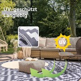 Homaxy Outdoor Rug Weatherproof, Plastic Straw Rug UV-Resistant Reversible Balcony Rug Foldable Washable Garden Rug for Patio Camping Picnic (240 x 300 cm, Grey & White)