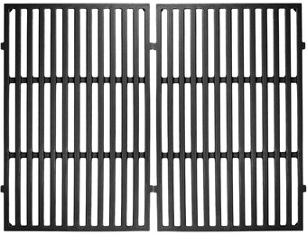 GFTIME 44.5 x 30.2cm 7638 Cast Iron Cooking Grates for Weber Spirit I & II 300 Series, Weber Spirit E/S-310, E/S-320, E/S-330, Spirit 700 (With Front Buttons), 7638 Cast Iron Grate