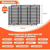 GFTIME 44.5 x 30.2cm 7638 Cast Iron Cooking Grates for Weber Spirit I & II 300 Series, Weber Spirit E/S-310, E/S-320, E/S-330, Spirit 700 (With Front Buttons), 7638 Cast Iron Grate