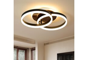 LED Ring Plafondlamp Zwart Hout 50cm - 29% Korting!