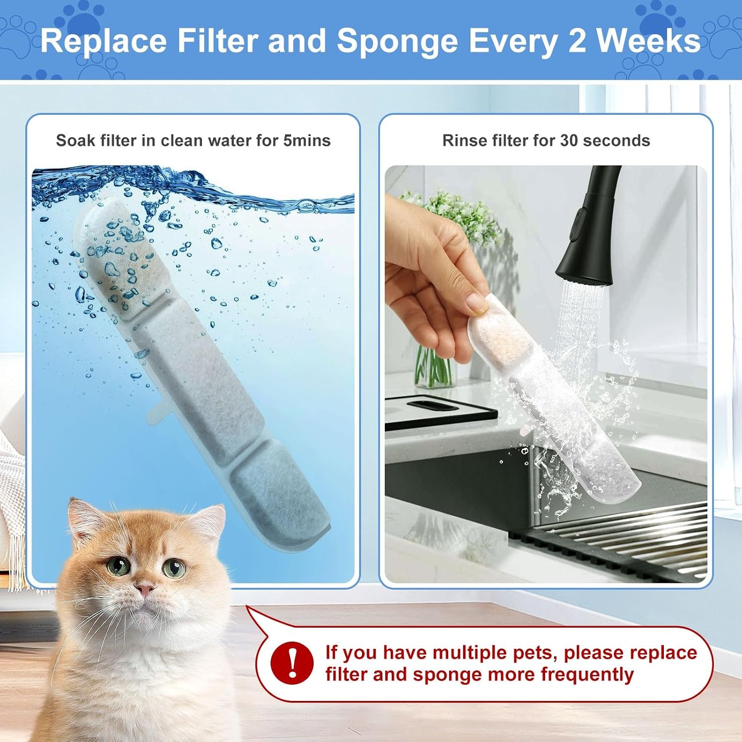Reservefilters & Sponzen voor Kattenfontein (12 stuks) - 56% Korting!