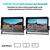 eRapta 10 inch 1080 P HD Wired Backup 2 Camera Systeem Kit, Dual Split Screen Monitor met Opname IP69 Waterdichte Vooraanzicht Achteruitrijcamera Parking Lijnen voor Truck/Semi-Trailer/Box Truck/RV