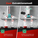 SNDOAS A+++ Afzuigkap, 90 cm, convectie, 400 m³/u, met actieve koolfilter, afvoerlucht/circulatielucht afzuigkap, stil, touch-bediening, wandkappen voor de keuken met 3 standen