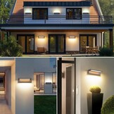 Buitenlamp 36W LED, wandlamp buitenlamp wand, IP65 waterdichte buitenwandlamp 3000K warm wit buitenlamp, wandlamp buiten binnen met 350° zwenkbaar paneel voor tuin terras balkon donkergrijs
