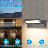 Buitenlamp 36W LED, wandlamp buitenlamp wand, IP65 waterdichte buitenwandlamp 3000K warm wit buitenlamp, wandlamp buiten binnen met 350° zwenkbaar paneel voor tuin terras balkon donkergrijs