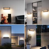 Buitenlamp 36W LED, wandlamp buitenlamp wand, IP65 waterdichte buitenwandlamp 3000K warm wit buitenlamp, wandlamp buiten binnen met 350° zwenkbaar paneel voor tuin terras balkon donkergrijs