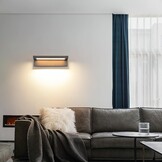 Buitenlamp 36W LED, wandlamp buitenlamp wand, IP65 waterdichte buitenwandlamp 3000K warm wit buitenlamp, wandlamp buiten binnen met 350° zwenkbaar paneel voor tuin terras balkon donkergrijs