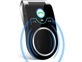 Handsfree Bluetooth Car Kit Luidsprekertelefoon met ruisonderdrukking 5.0 ontvanger en Siri Assistant voor iPhone en iPad - 20 uur praten