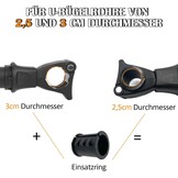 Framehouder voor fietsendrager, 3 stuks, 25 cm + 32 cm + 45 cm lengte, universele fietsframehouder, afsluitbaar, framehouder voor U-beugelbuis: Ø 2,5-3 cm, framediameter van de fiets: Ø 3-6 cm