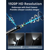 Acoath Endoscoopcamera met licht, 1920 HD buiscamera met 8 leds, IP67 waterdichte inspectiecamera, gadget, 5 m kanaalcamera, gereedschap voor Android en iOS, 2 lenzen