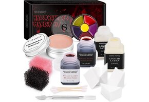 SFX Make-up Set Halloween: Litteken Wax, Latex & Nepbloed (39% korting)