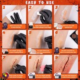 CHASPA Halloween vloeibare latex SFX make-up kit litteken wax + 2 x vloeibare latex + 2 x nepbloed + spatel gereedschap