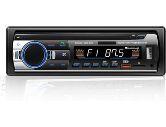 Autoradio Bluetooth 5.0, 4 x 60 W 1 DIN AM/FM autoradio met handsfree functie, stereogeluid met klok/afstandsbediening/dubbel USB/LCD-scherm, ondersteunt 2 USB/AUX/SD/TF/EQ/DSP