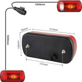 MAMIZO Achterlichtset, aanhanger, achterlicht, 13-polig, aanhangerlicht voor verlichting 12 V, met 6 functies/kabelset 5,5 m x 2/E-goedgekeurd
