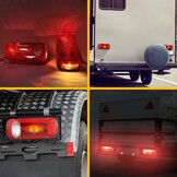 MAMIZO Achterlichtset, aanhanger, achterlicht, 13-polig, aanhangerlicht voor verlichting 12 V, met 6 functies/kabelset 5,5 m x 2/E-goedgekeurd
