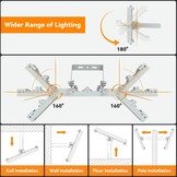 SOLLA-2025 Lite 300W LED Outdoor Floodlight, 30000LM, 6000K Daylight White IP66 Waterproof, 3 Heads Adjustable Outdoor Security Lighting for Parking Lots, Yards, Construction Site-Grey