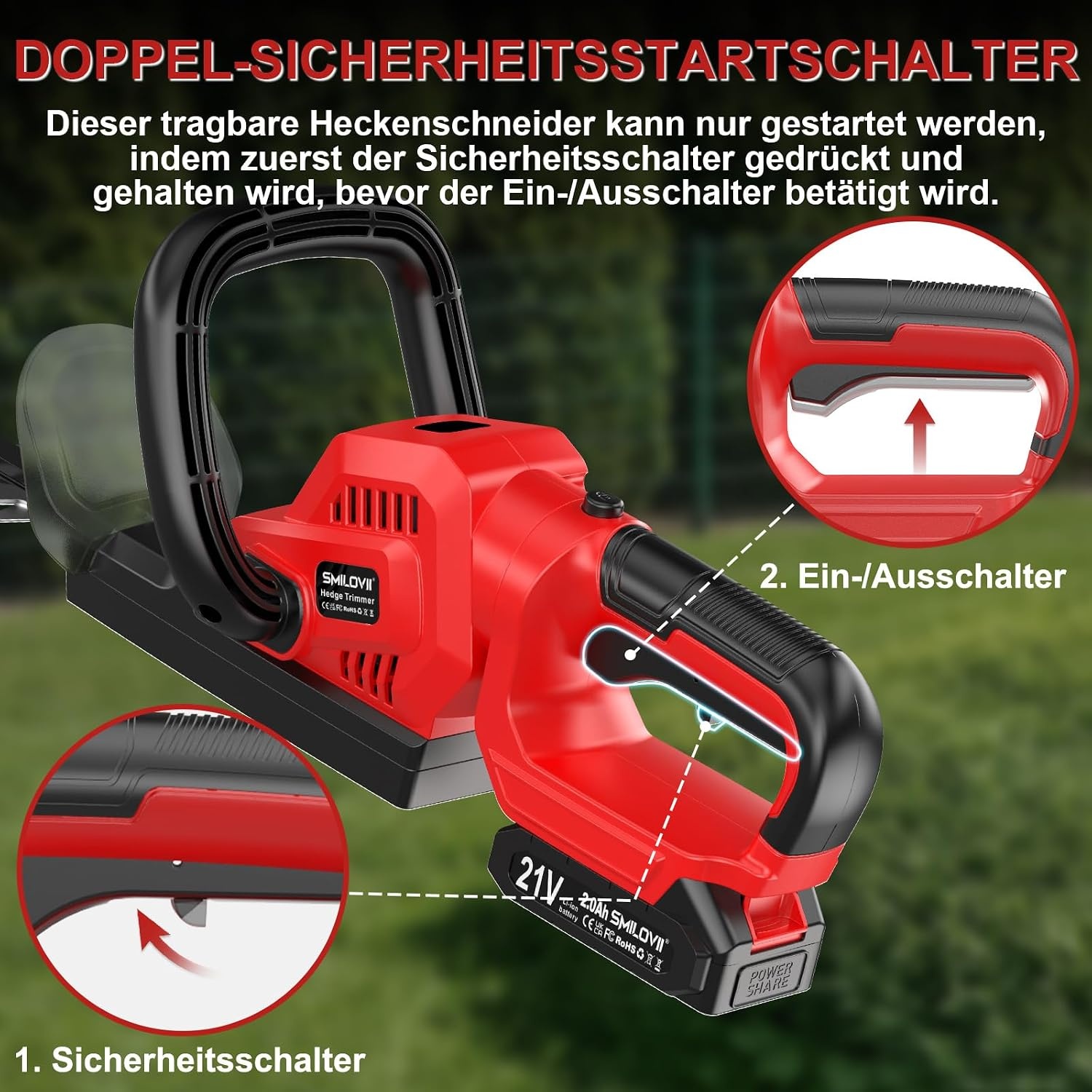 Accu Heggenschaar 21V - 50cm Mes - 34% Korting