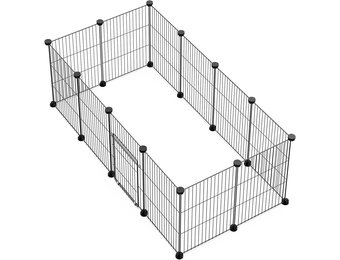 Speelhok Ren Zwart Metaal - Konijn, Cavia, Puppy - 33% Korting
