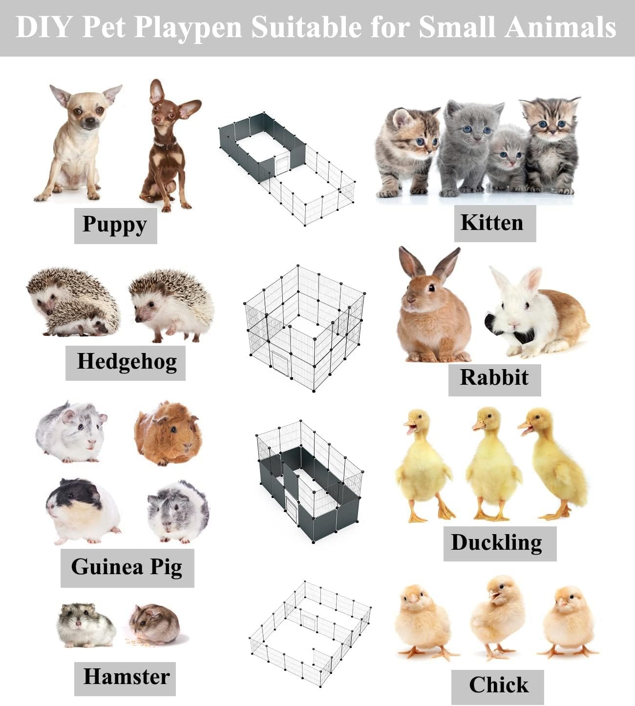 Speelhok Ren Zwart Metaal - Konijn, Cavia, Puppy - 33% Korting