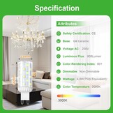 10x G9 LED Lamp Warmwit 4.9W (75W vervanging) - Energieklasse B